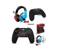 Manette contrôleur Nintendo SWITCH Bluetooth PRO GAMING Spirit of gamer + CASQUE SWITCH PRO-SH3 SWITCH ROUGE ET BLEU EDITION