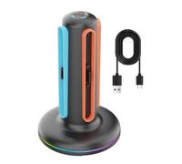 Manette de jeu 5 V Station de chargement à 4 emplacements avec câble de type C de 0,8 m et 9 effets de lumière RVB pour Nintendo Switch 2 Joy-Con 2