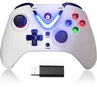 Manette de Jeu à Distance avec éclairage LED Compatible avec Xbox One S/X,Xbox Series S/X,PC,avec Adaptateur sans Fil 2,4 G,Rechargeable Battery