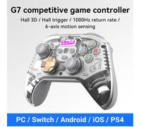 Manette de jeu Bluetooth G7 semi-transparente givrée double bouton de micro-interrupteur Hall boutonG7 Argent