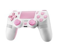 Manette de jeu compatible avec PS-4, Manette sans Fil Controller compatible avec PS-4/Pro/Slim/PC, Vibration/Panneau Tactile/Prise Audio 3,5 mm/axe à six ans/Batterie Rechargeable 1000mAh (ROSE)