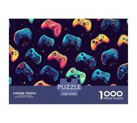 Manette de Jeu | Couleur Néon Puzzle 1000 Pièces, Défi Ingénieux Jouet Anti-Stress pour Adultes Et Enfants Jeu Éducatif Décor Mural & Cadeau Moderne 70x50cm/1000pcs