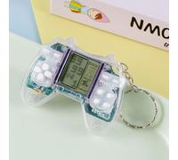 Manette De Jeu Électronique Miniature Avec Blocs De Construction Russe Transparent Blanc Jouet De Commerce Extérieur Clé Pendentif Pour Machine À Jeu