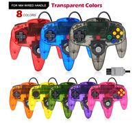 Manette de jeu filaire 8 couleurs pour Console N64 Joypad contrôle pour N64 Joystick classique rétro Console de jeu manette accessoires Transparent Blue