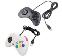 Manette de jeu filaire classique USB pour système Segas Saturn, Style pour contrôleur de jeu PC/Mac USB Port Black