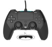 Manette de jeu filaire pour PlayStation 4 avec boutons de programmation avancés Dual Vibration Shock Joystick pour PS4/PS4 Slim/PS4 Pro et PC (Noir)