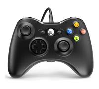 Manette de jeu filaire Xbox 360, avec double vibration Turbo, compatible Xbox 360/360 Slim et PC Windows 7/8/10/11, 14,5 × 10 ×