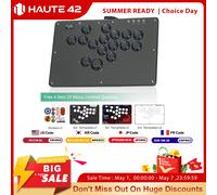 Manette de jeu Haute42 FightStick, contrôleur sans levier avec boutons Hitbox pour PC/PS4/PS5/Switch, manette de jeu d'arcade U16