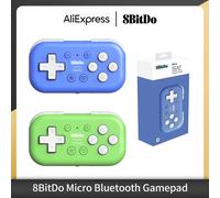 Manette de jeu Micro Bluetooth 8Bitdo, Mini contrôleur de jeu de poche pour Switch, Android et Raspberry Pi, prend en charge le Mode clavier Green and Blue