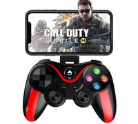 Manette de jeu mobile pour iOS/Android, Arvin Manette de jeu Bluetooth avec support pour iPhone 14/13/12/11, pour Samsung Galaxy/Huawei/Xiaomi/Google, parfaite pour Call of Duty Mobile Rouge