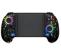 Manette de jeu mobile pour iPhone et Android, manette de téléphone pour Xbox/Steam/GeForce Now/MFi Apple Arcade/Roblox/Minecraft, manette de jeu sans fil avec effet Hall/RVB (motif encre)