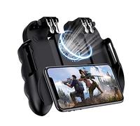 Manette De Jeu Mobile Pubg Avec Ventilateur De Refroidissement [Six-Finger], Goglor Shoot And Aim L1R1 Déclencheurs Pubg Mobile Controller Pour Android Et IOS Knives Out (Comprend 2 Manchons De Doigt)