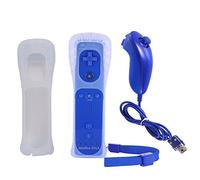 Manette de Jeu Motion Plus pour Wii et Wii U, Accélérateur de Jeu Télécommandé Elégant pour Nintendo Wii et Wii U avec Housse de Protection (Bleu foncé)
