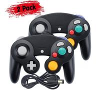 Manette de jeu - Nintendo - Lot de 2 - Noir - Filaire - Compatible Wii et GameCube