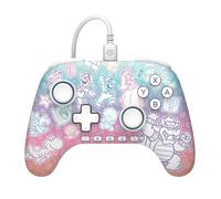 Manette filaire PowerA advantage Mario Mushroom Kingdom pour Nintendo Switch 2 Blanc, Bleu, Vert, Violet, Rose E
