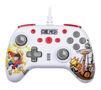 Manette de jeu - Nintendo Switch, Switch 2 et PC - One Piece - Filaire - Blanc - Fonction vibration - Câble 3 m - Luffy - Konix