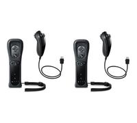 Manette de jeu - Noname - Wii Motion Plus - 2 Manettes + 2 Nunchuck - Sans fil - Noir