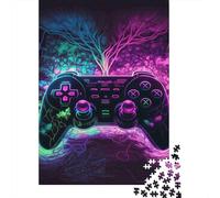 Manette de Jeu Puzzle 1000 Pièces Papier pour Adultes Arbre Néon Jeu de Puzzle 1000 Pièces Cadeau Détente Maison 70x50cm/1000pcs