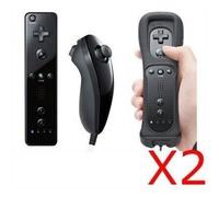 Manette de jeu - QUMOX - Wiimote+Nunchuck - Noir - Sans fil - Compatible Wii