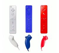 Manette de jeu sans fil 2 en 1 avec Nunchuks et Motion Plus intégré pour Wii U Ensemble 2 en 1 [Rouge],Ensemble 2 en 1 [bleu foncé],Ensemble 2 en 1 [blanc]ABS