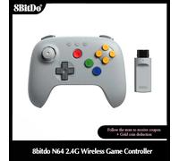 Manette de jeu sans fil 8BitDo N64 2.4G avec effet Hall, manette avec adaptateur pour console N64, analogique 3D, Windows Controller