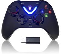 Manette de Jeu sans Fil avec éclairage LED Compatible avec Xbox One S/X,Xbox Series S/X/PC,à Distance avec Adaptateur sans Fil 2,4 G,Rechargeable Battery