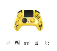 Manette de jeu sans fil avec récepteur 2,4 G, grand écran et déclencheurs à double entrée, contrôleur ABS compact pour jeu PC (jaune)