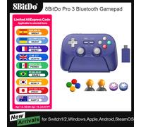 Manette de jeu sans fil Bluetooth 8BitDo Pro 3, contrôleur pour Switch 1/2, Windows, Apple, avec Joysticks TMR, bouton remplaçable G Classic