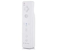 Manette de jeu sans fil Motion Plus intégrée avec étui en silicone et dragonne pour Nintendo Wii et Wii U (Blanc)