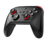 Manette de jeu sans fil pour commutateur PC, double joystick, bouton de capture d'écran, manette de jeu rechargeable, vibration, multi-plateformes (noir et rouge)