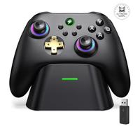 Manette de jeu sans fil pour PC avec RGB Licht/Hall Joystick/Turbo/Vibration, 1000 Hz sans fil pour PC/Switch 2/Switch/Android/IOS