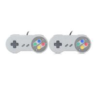 Manette de jeu - Super Nintendo SNES SFC - Pack 2 - 8 boutons (A,B,X,Y,L,R,Select,Start) - Compatible consoles rétro