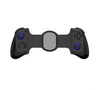 Manette de jeu télescopique extensible avec RVB dynamique pour éclairage, turbo et vibration, manette de jeu gyroscopique 6 axes compatible avec Android, PS4 et Nintendo Switch Noir