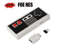 Manette de jeu USB sans fil 2.4 GHz, classique, pour récepteur sans fil, mini contrôleur de jeu NES, Joystick Gris