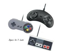 Manette De Jeu Vplay Filaire Usb 3 Pieces Joystick De Jeu Pour Ordonnoir Pc Snes Controlleur Sega