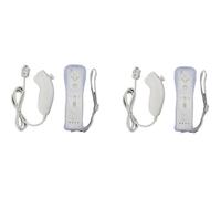 Manette de jeu - Wii Motion Plus - Pack 2 + 2 Nunchuck - Blanc - Compatible Wii (non officiel)