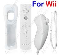 Manette de jeu - Wii - Remote + Nunchuck - Sans fil - Étui de protection - Capteur de mouvement