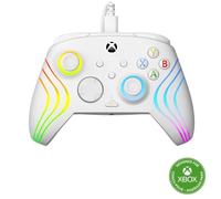 Turtle Beach Afterglow Wave Controller Blanc Manette de jeu RGB filaire - Licence pour Xbox Series XS, Xbox One et Windows - Boutons programmables, gachettes à effet Hall, commandes audio