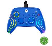 Turtle Beach Afterglow Wave Controller Bleu Manette de jeu RGB filaire - Licence pour Xbox Series XS, Xbox One et Windows - Boutons programmables, gachettes à effet Hall, commandes audio