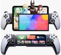 Manette de téléphone sans fil pour iPhone/Android/Switch 1/2/OLED/iPad Mini avec joystick Hall, contrôleur de jeu mobile LED pour iOS compatible Xbox Cloud, Steam Link, GeForce Now, Arcade, Call of