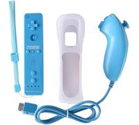 Manette De Wii Et Wii U De Jeux Motion Plus Accélérateur De Jeux Télécommande Elégents Pour Multijoueurs Avec Housse De Protection (Bleu Clair)