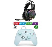 Manette et casque gamer - PowerA - Cotton Candy Blue - Filaire - Xbox Series X/S - Sous licence officielle