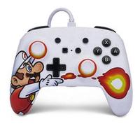 Manette de jeu filaire PowerA Enhanced Mario Fireball pour Nintendo Switch (Blanc)