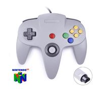 Manette Filaire Compatible Nintendo 64 N64 ¿ Joypad 1,80m Gris ¿ Joystick Analogique, Boutons C & Gâchettes ¿ Compatible Rumble Pak ¿ Straße Game®