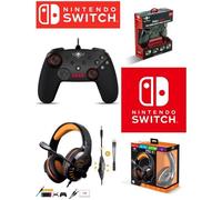 Manette SWITCH Filaire Nintendo PRO GAMING Spirit of gamer + CASQUE SWITCH ORANGE PRO-SH3 SWITCH EDITION