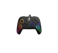 Manette filaire PDP Afterglow Wave pour Nintendo Switch 8 zones RGB câble USB 3 m Capture Noir