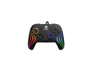 Manette filaire PDP Afterglow Wave pour Nintendo Switch 8 zones RGB câble USB 3 m Capture Noir