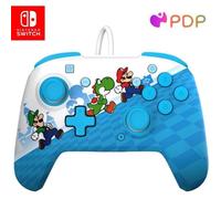 Manette filaire - PDP - Super Mario Rematch - Nintendo Switch - Câble 3 m - Licence officielle Nintendo - Motif Mario Escape - Bleu