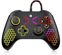 Manette Filaire Pour Pc Compatible Avec Pc Windows 7/8/10/11/Android/Ios Avec Barres D'éclairage Flash/Programmation Personnalisée/Vibration/Audio 3,5 Mm/Turbo/Gyroscope 6 Axes