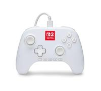 Manette filaire PowerA Advantage pour Nintendo Switch 2 avec Lumectra - Blanc, Sous licence officielle, Éclairage RGB, Effet Hall, Boutons assignables, Bouton C, Manette Pro